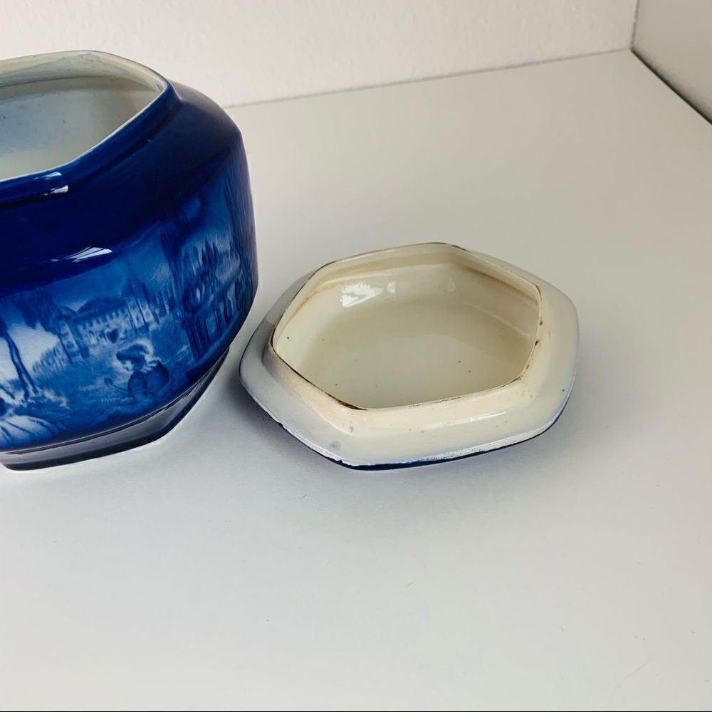 VTG Flo Blue Hexagonal Lidded Jar - Picture 3 of 5